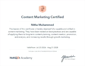 Hubspot certified Best Digital Marketing Analyst in Riyadh (2)