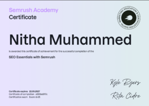 Semrush Certified Best Digital Marketing Analyst in Riyadh
