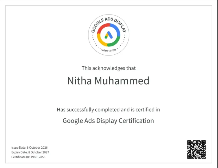 Google ads Display Certified Best Digital Marketing Analyst in Riyadh